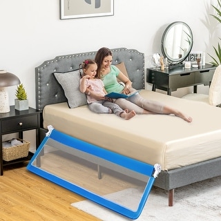 71 Inch Extra Long Swing Down Bed Guardrail with Safety Straps - 71" x 14.5" x 22"