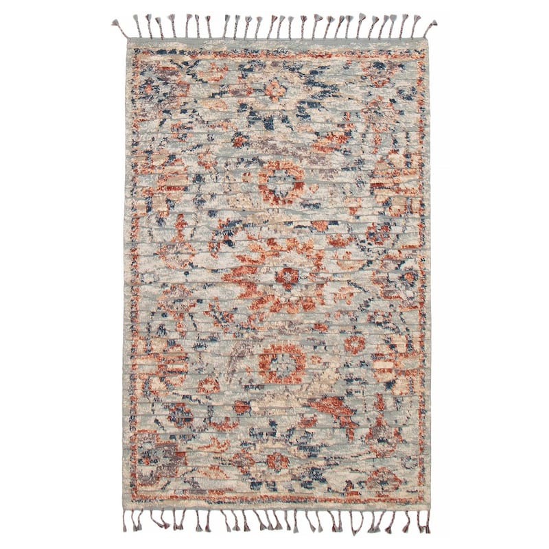 ECARPETGALLERY Hand-knotted Tangier Light Blue Wool Rug - 5'0 x 7'10 - Light Blue - 5'0 x 7'10