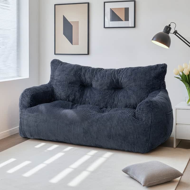 Pamapic Bean Bag Chair, Double Seater Corduroy Lazy Sofa