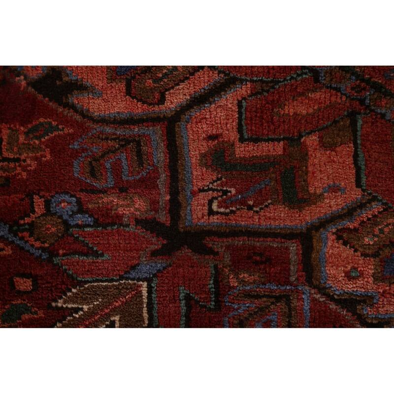 Vintage Vegetable Dye Heriz Persian Area Rug Hand-knotted Wool Carpet - 9'11" x 12'10"