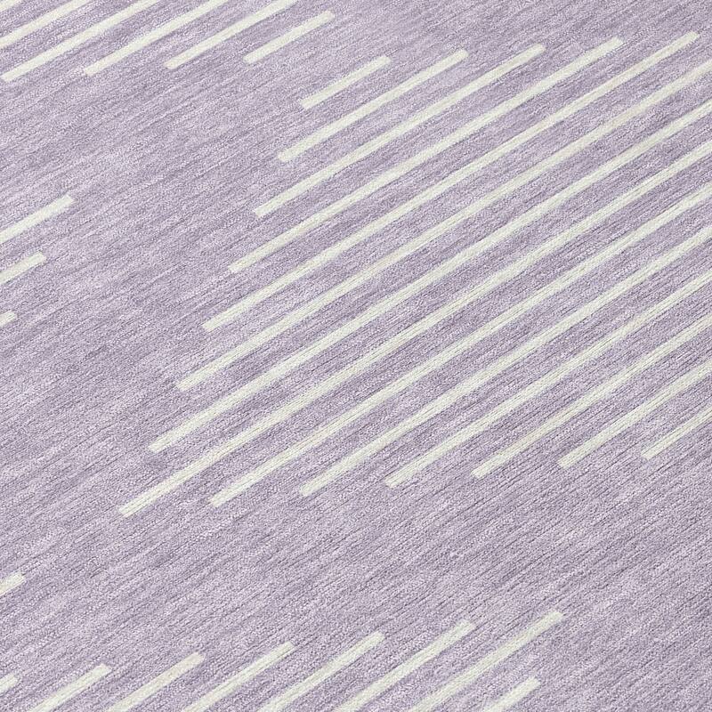 Machine Washable Indoor/ Outdoor Modern Stripe Chantille Rug