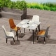 preview thumbnail 19 of 22, Modern Slate Kitchen Dining Table with Sintered Stone Top Metal Legs (Table Only) - 31.5x31.5x30 inch