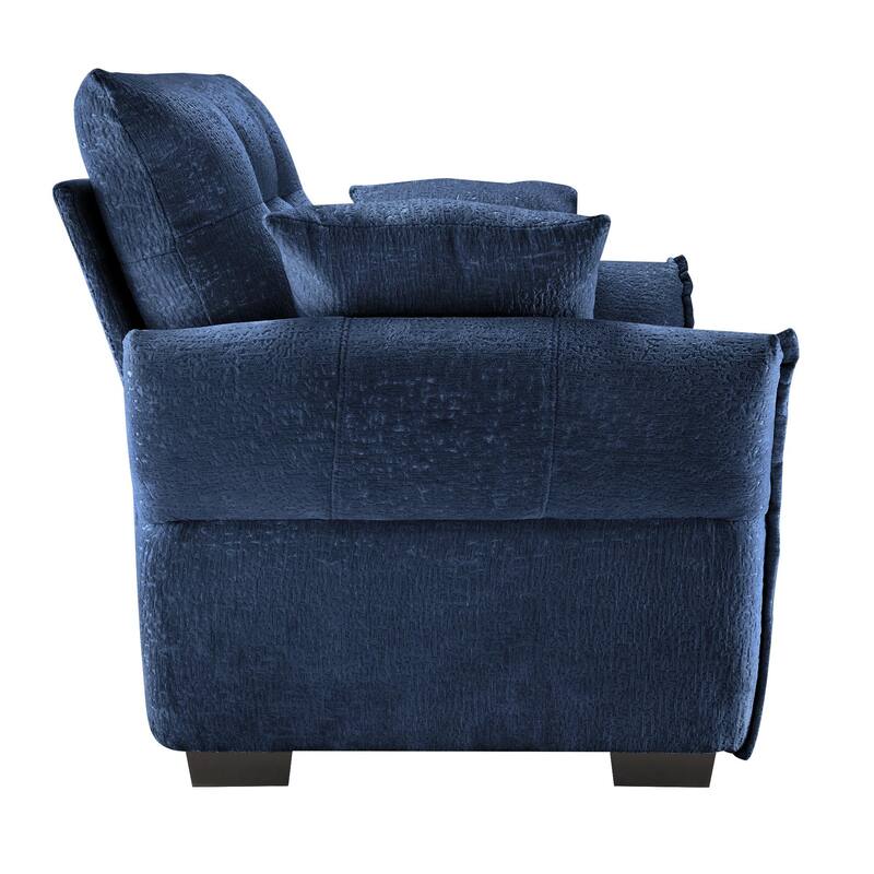 53.94″ Chenille 1-Seater Sofa with Support Cushions & Throw Pillows