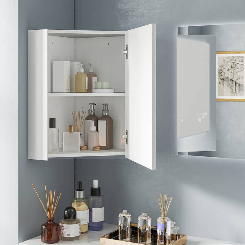 Costway 23.5" Wall Mounted Storage Organizer Corner Medicine Cabinet - See Details
