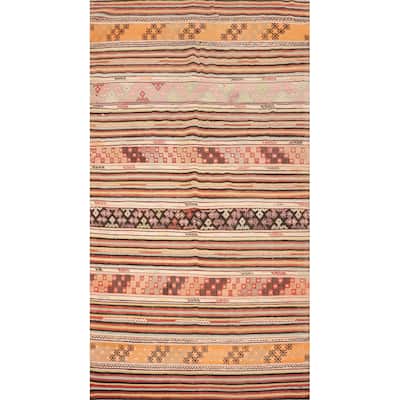 Hand Woven Oriental 100% Wool Carpet Southwestern Tribal Multi-Colored Kilim Area Rug - 9' 0'' X 5' 0''