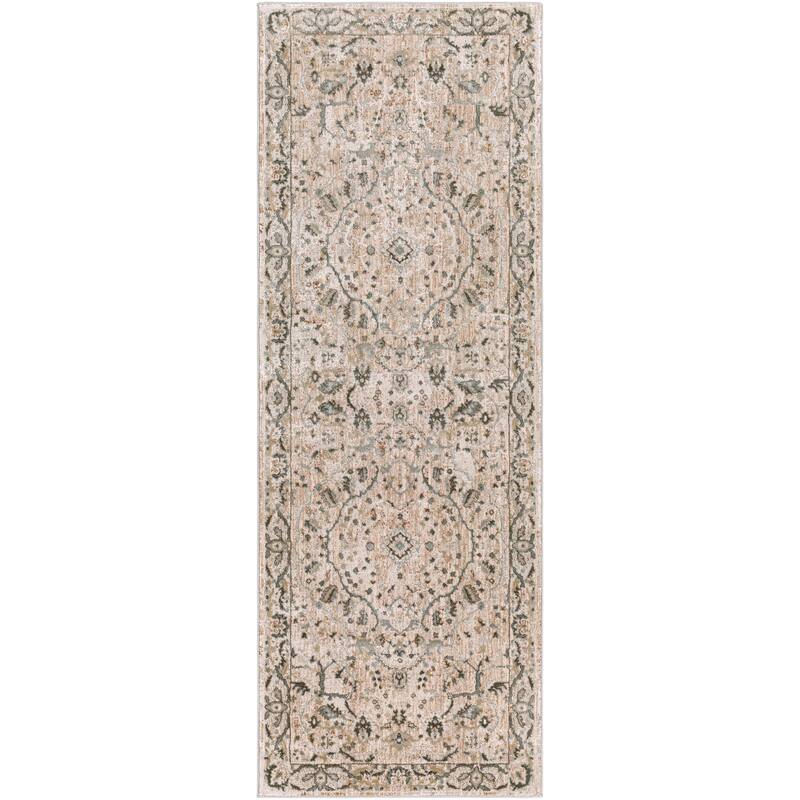 Livabliss Casual Brunswick Medallion Area Rug - 2'7" x 7'3" - Beige