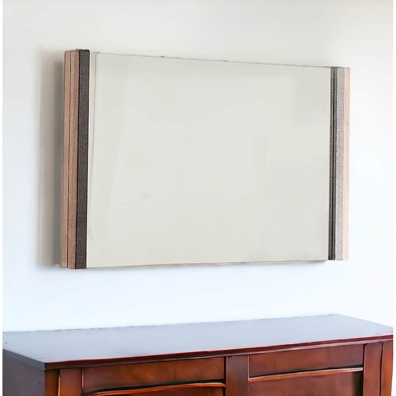 HomeRoots 35" Natural Wood Framed Accent Mirror - Natural
