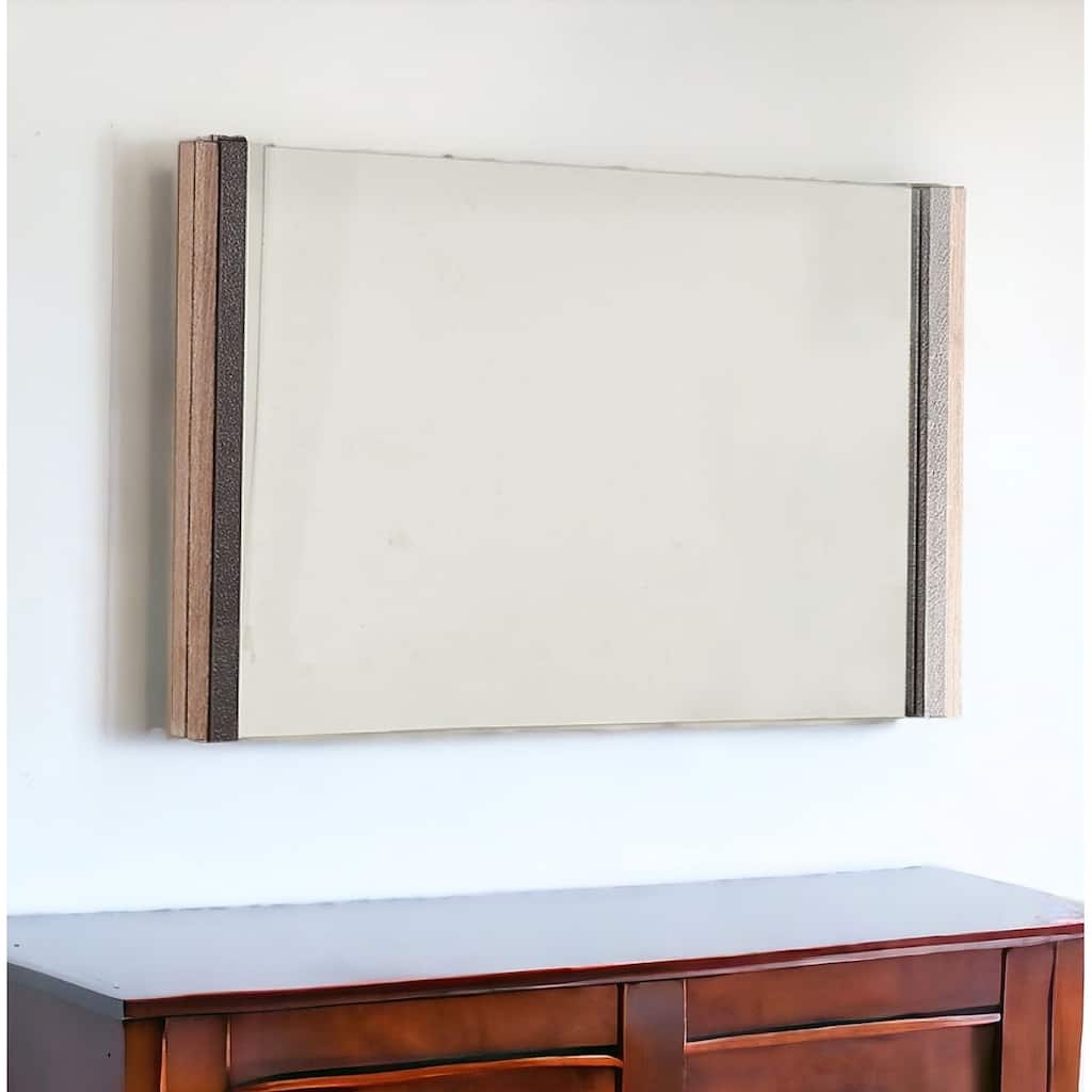 HomeRoots 35" Natural Wood Framed Accent Mirror