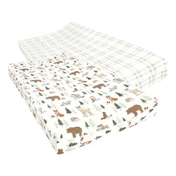 slide 1 of 1, Hudson Baby Cotton Changing Pad Cover, Forest Animals, One Size - Forest Animals Cotton - Forest Animals