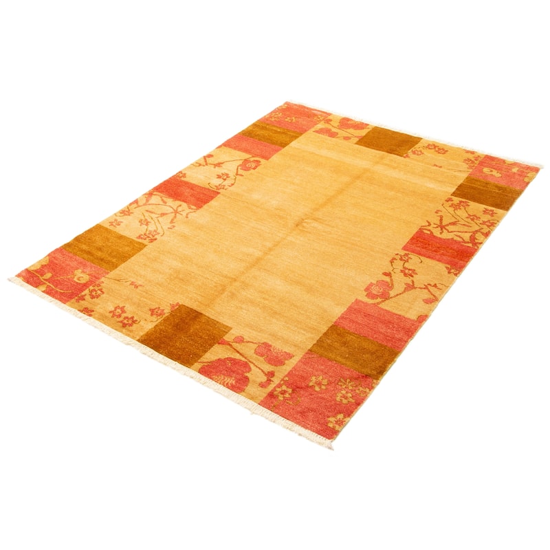 ECARPETGALLERY Hand-knotted Peshawar Ziegler Light Gold Wool Rug - 5'9 x 7'10