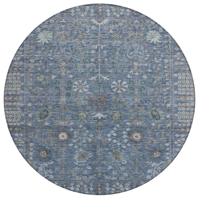 Machine Washable Indoor/ Outdoor Traditional Classic Chantille Rug