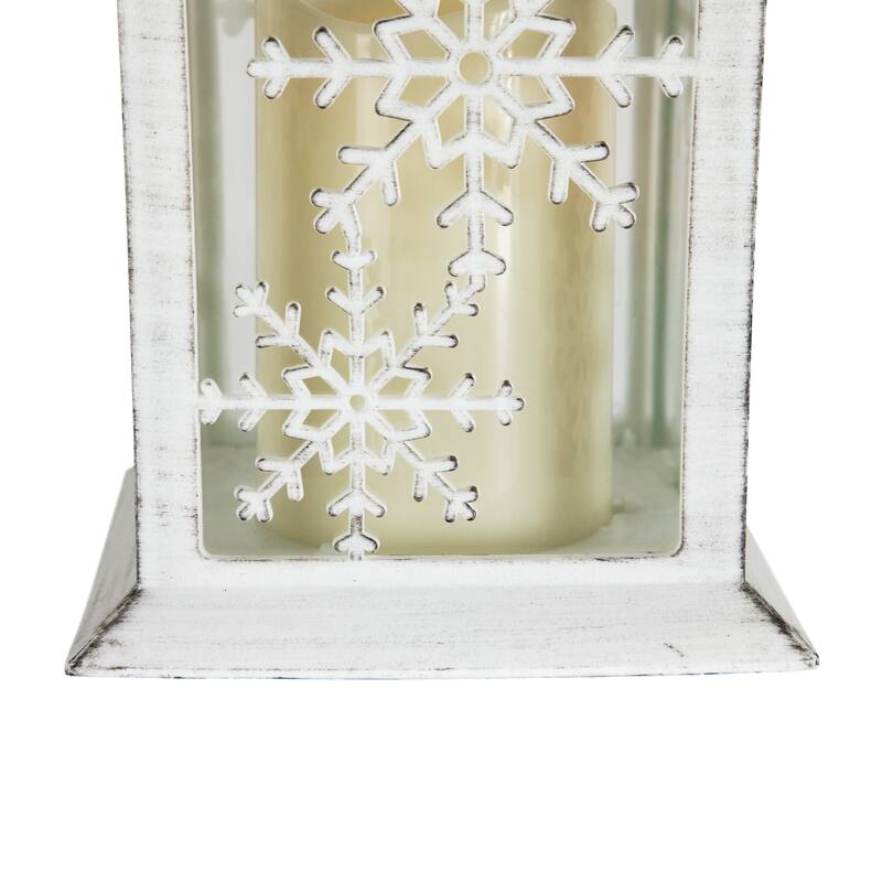 LED Lighted Snowflakes Christmas Candle Lantern - 11"