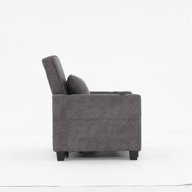 3-in-1 Pull Out Convertible Sleeper Chair w/ USB Ports,Wear Resistant