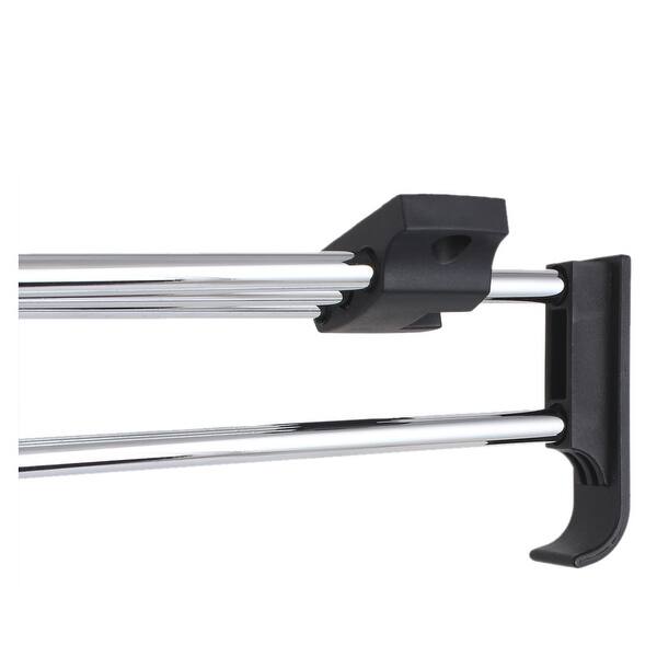 Shop Unique Bargains Wardrobe Closet Clothes Hanger Metal Pull Out Rod Rail Silver Tone 250mm Length Overstock 21555959