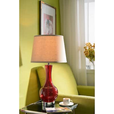 Lucy 29" Table Lamp - 3-way Red Glass