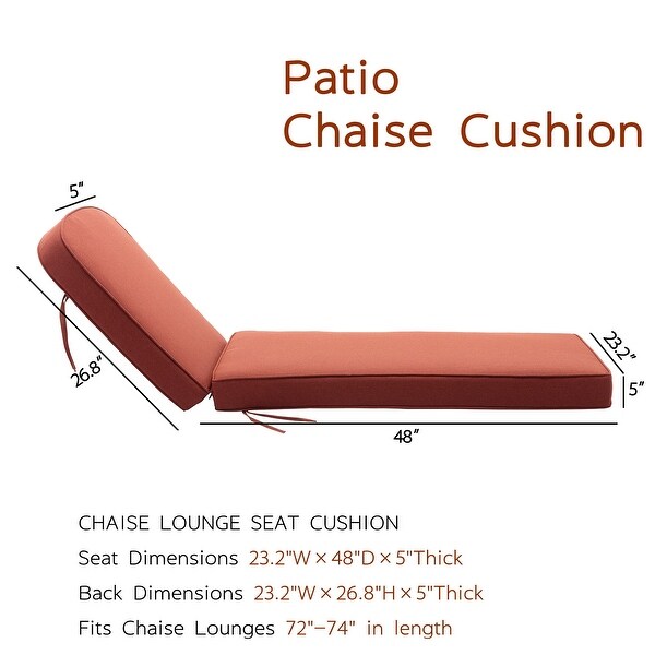 23 x 75 in 2 Piece Extra Thick Outdoor Chaise Lounge Cushions 5 inch Thick On Sale Bed Bath Beyond 35531213