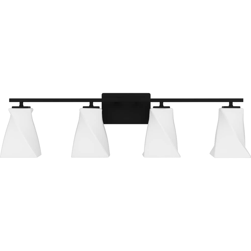 Stetson 4-Light Matte Black Bath Light