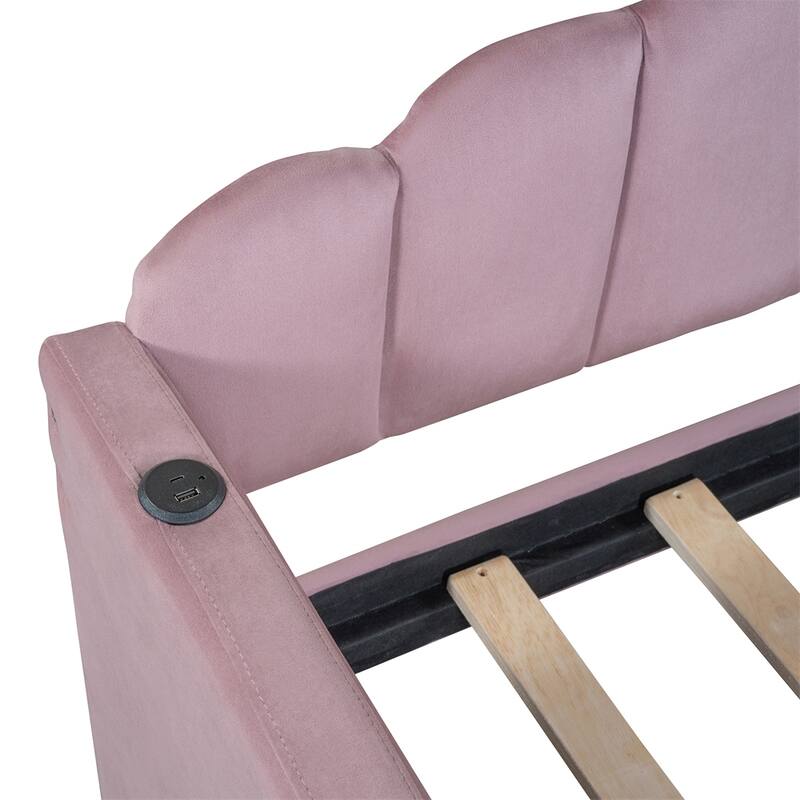 Twin size Upholstered Daybed with 2 Drawers ,Velvet Sofabed