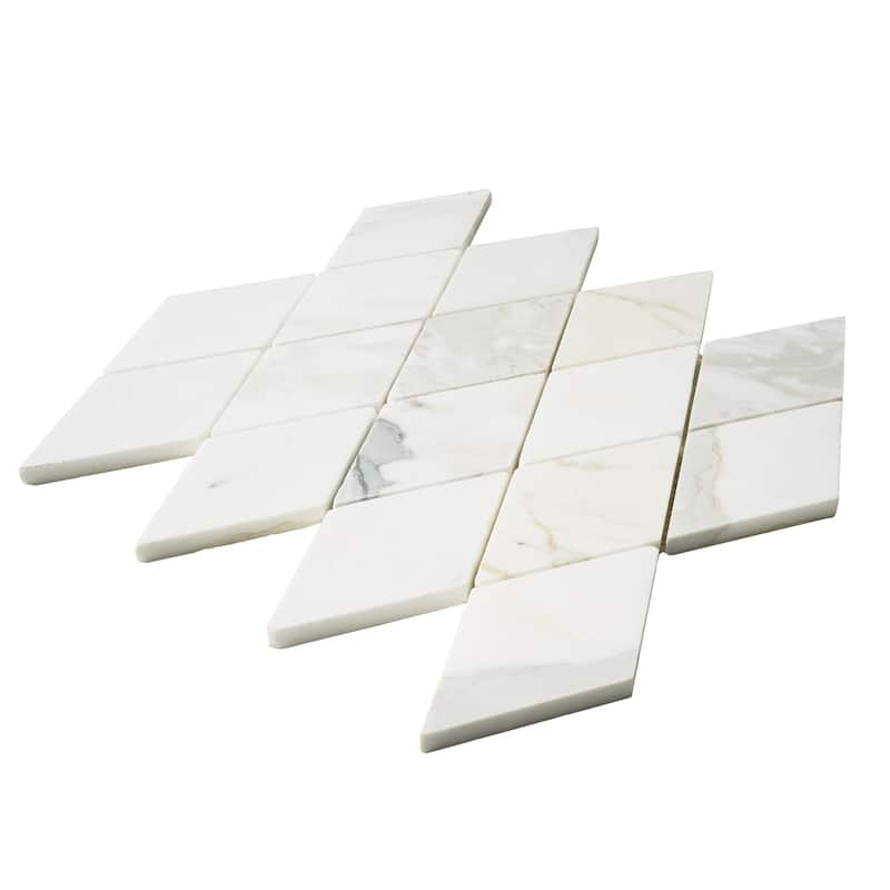 Calacatta Marble Harlequin 3" x 5.5" Honed Mosaic Tile