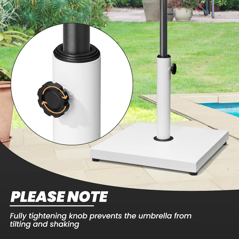 Outdoor 42/55 lbs Square Cement Concrete Umbrella Base Holder Weighted Stand for Market Umbrella