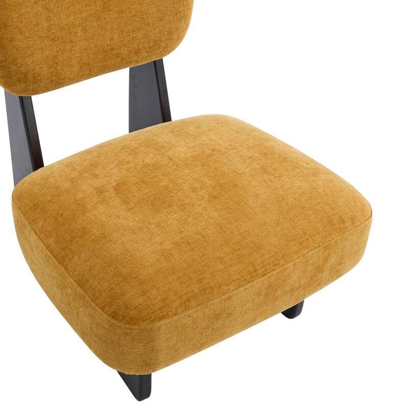 Lounge Armless Accent Chair with Wood Frame, Set of 2