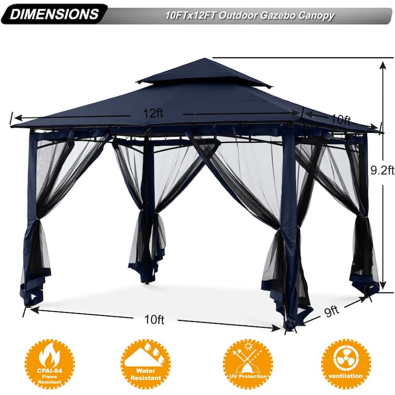 ABCCANOPY Patio Outdoor Gazebo for Double Roof Soft Canopy