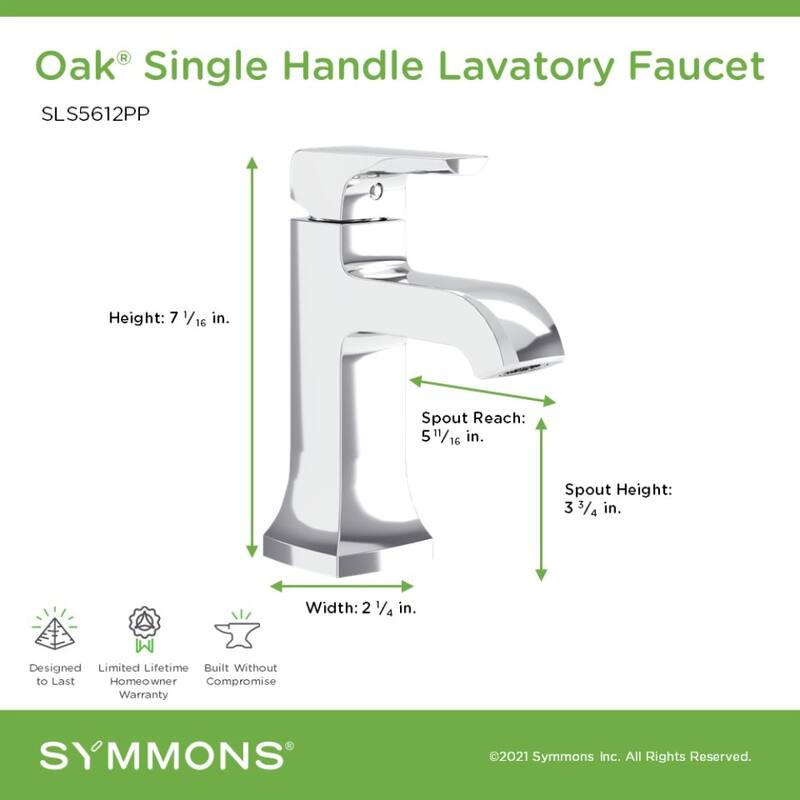 Symmons SLS5612PP Oak 1.0 GPM Vessel Single Hole Bathroom Faucet