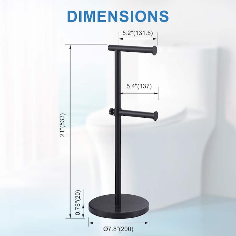 WOWOW Stainless Steel Freestanding Toilet Paper Holder in Modern - Matte Black