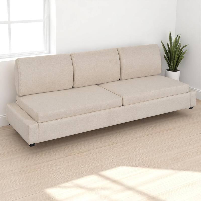 Fold Down Full/Queen Wall Bed with Sofa, USB Charging, Shelves & Built-in Lighting, Space-Saving