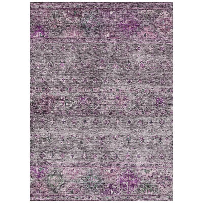 Machine Washable Indoor/ Outdoor Boho Moroccan Chantille Rug