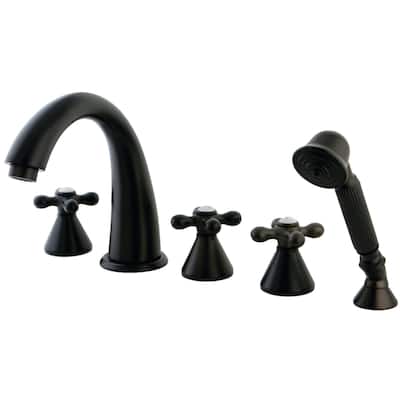 Kingston Brass Widespread Deck Mounted Roman Tub Filler with Personal