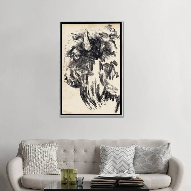 iCanvas "Bison Head Gesture II" by Jennifer Paxton Parker Framed