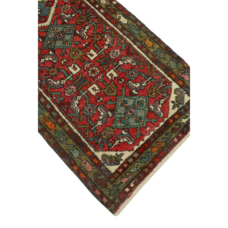 Fine Vintage Distressed Evelyn Red/Brown Runner - 2'5" x 12'8"