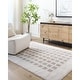 preview thumbnail 10 of 29, Livabliss Fossay Shag Modern & Contemporary Checkered Washable Area Rug Light Beige/ Medium Gray - Rectangle - 2' x 2' 11"