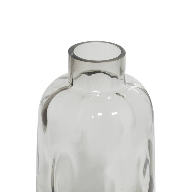 Gray Glass Decorative Vase with Bubble Texture - 15h"
