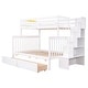 preview thumbnail 8 of 7, White Twin Over Full Pine Bunk Bed with Staircase Storage, Drawers, Convertible