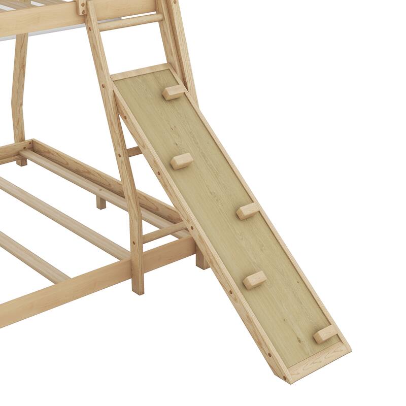 Twin over Queen Bunk Bed with Climbing Ramp