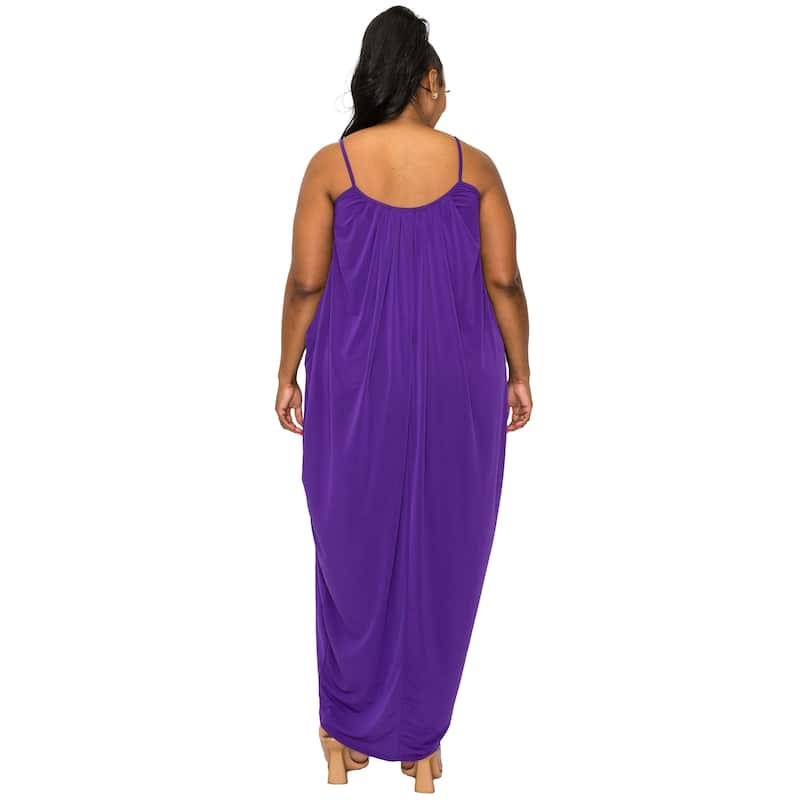 L I V D Women's Plus Size Adora Ruched Spaghetti Strap Dress