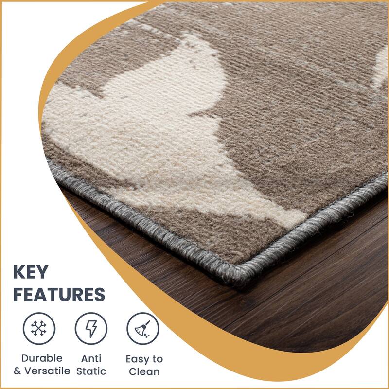 Contemporary Floral Patchwork Indoor Area Rug or Runner by Superior