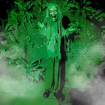 Haunted Hill Farm Lifesize Animatronic Zombie with Chains with Lights and Sound
