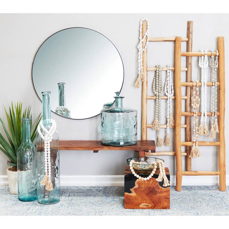 Teak Wood Abstract Block Accent Table with Black Resin Inlay - Brown - Roche River Decor - 11"Wx12"Lx15"H