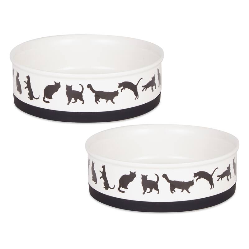 Bone Dry Pet Bowl Cats Meow (Set of 2)