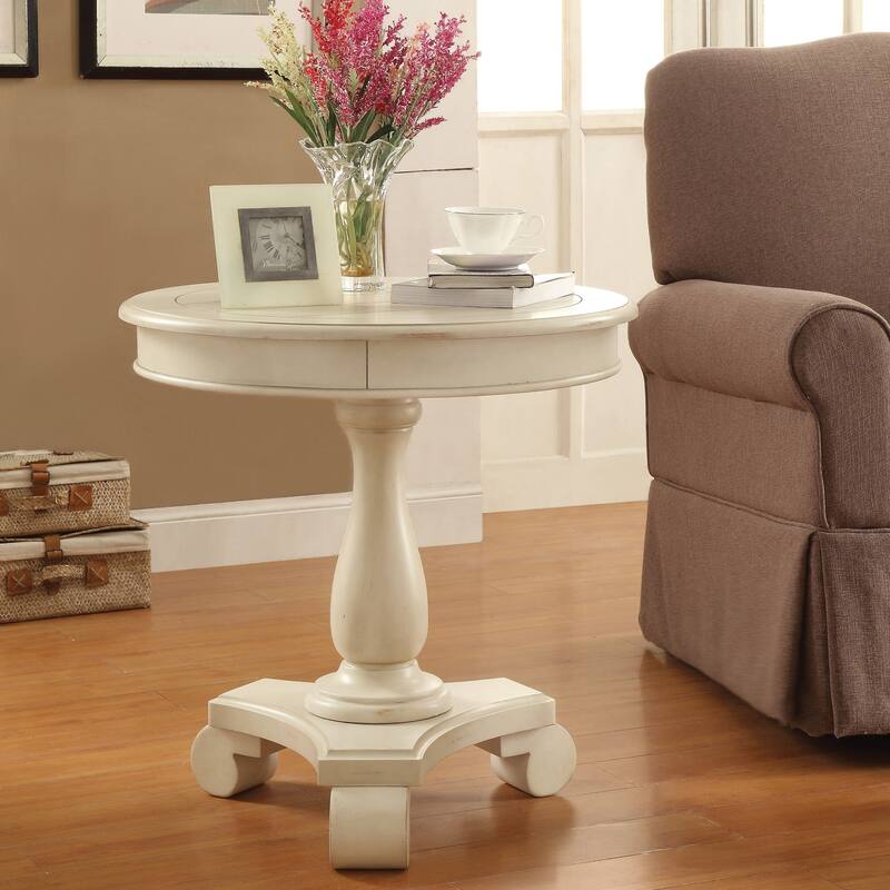 Porch & Den Viola Hand-painted Traditional Round Accent Table