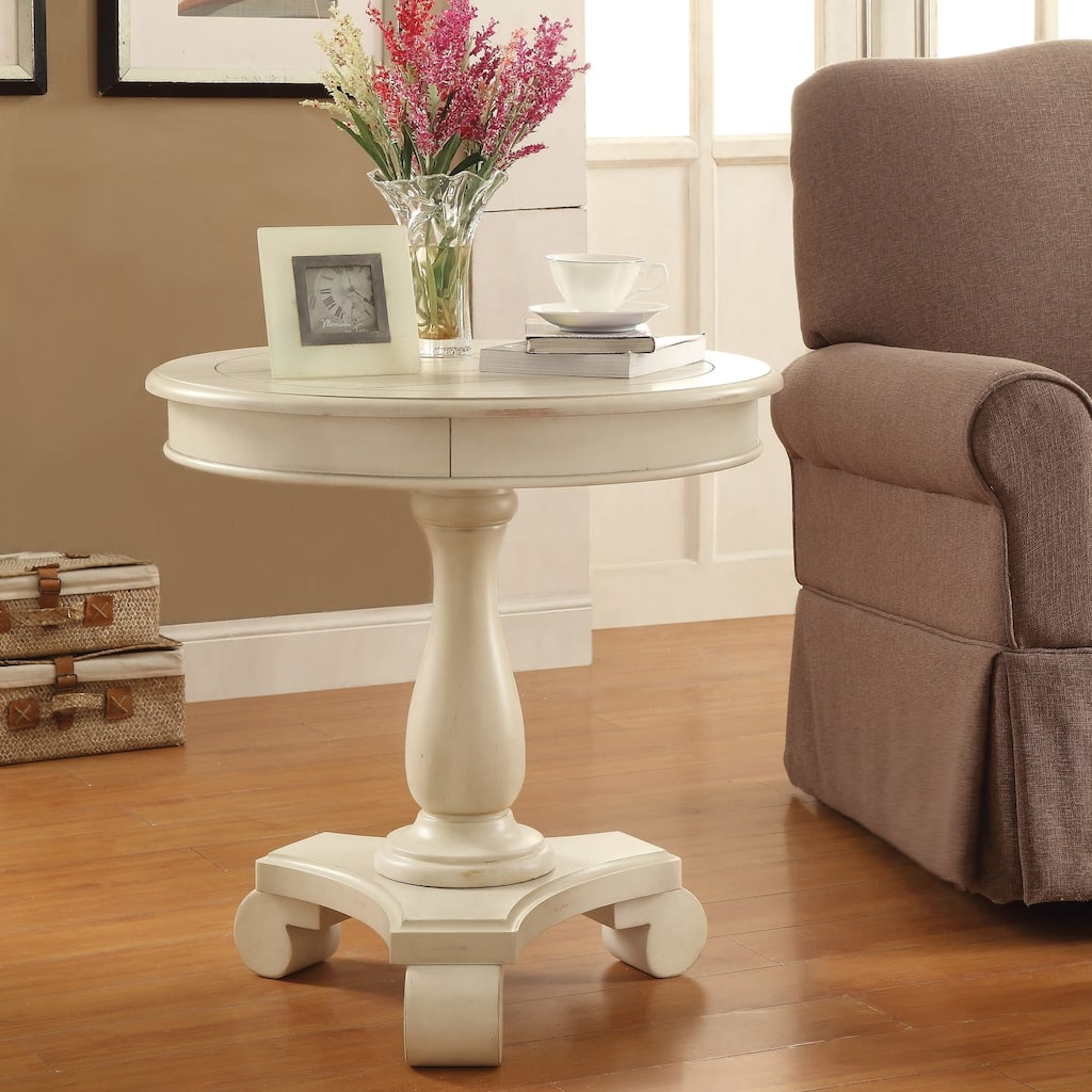 Porch & Den Viola Hand-painted Traditional Round Accent Table