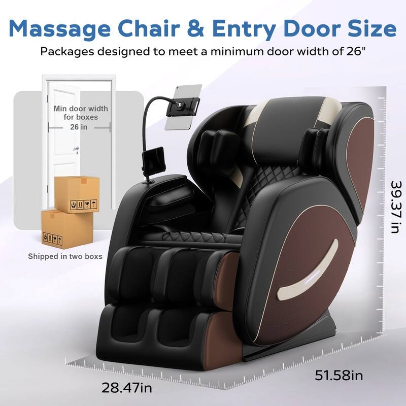 Zero Gravity Massage Chair w/8 Massage Rollers and Full-Body Air Pressure, Living Room Home Spa Recliner