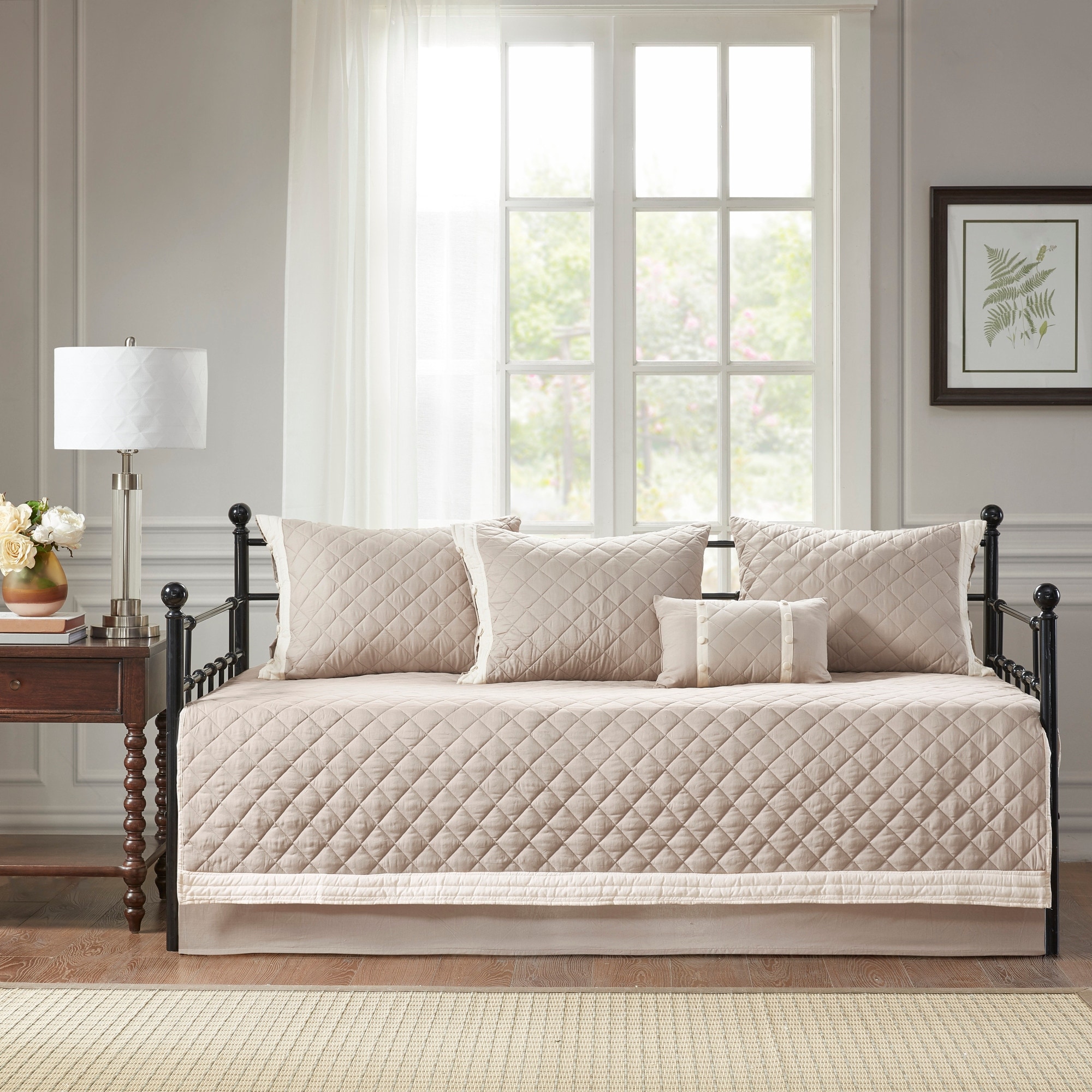Madison Park Breanna Khaki 6 Piece Cotton Daybed Cover Set