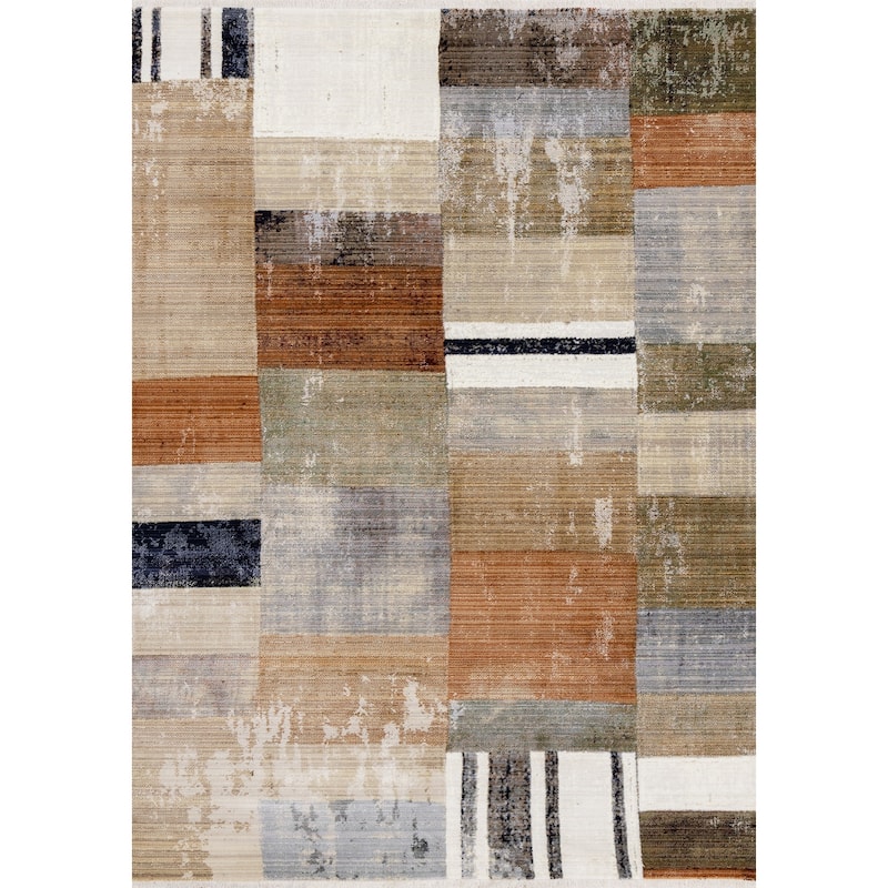 HomeRoots Geometric Modern Rectangle Area Rug - 5' X 8'