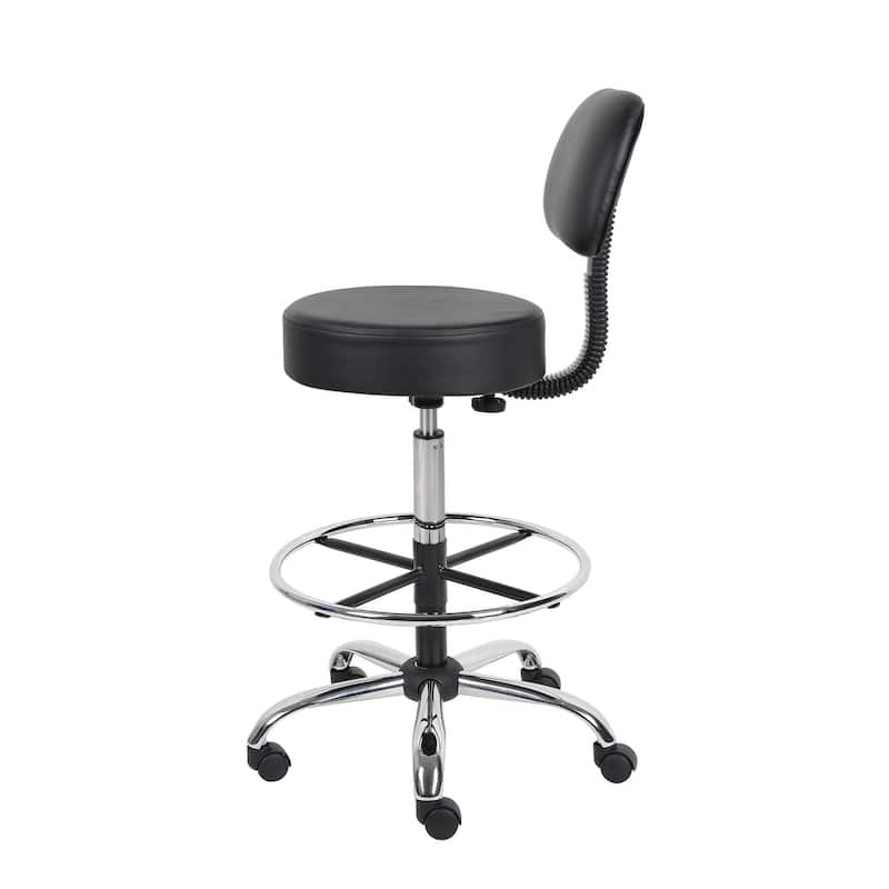 Boss Be Well Antimicrobial Adjustable Drafting Stool with Back