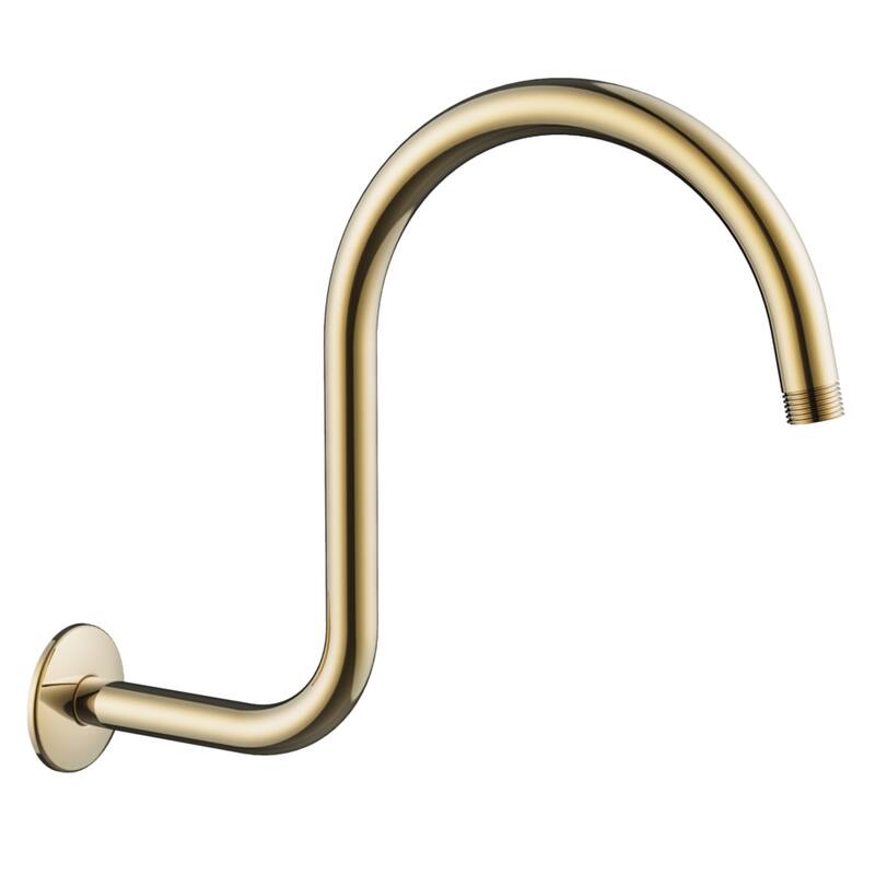 Kingston Brass Restoration 14-Inch Shower Arm with Flange - Polished Brass