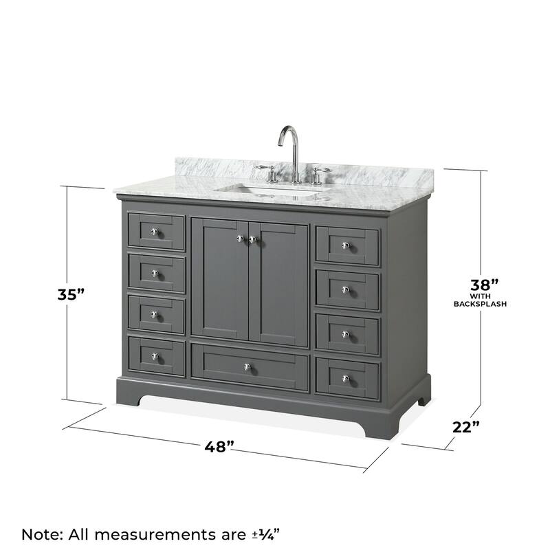 Wyndham Collection Deborah 48" Free Standing Single Vanity Set with